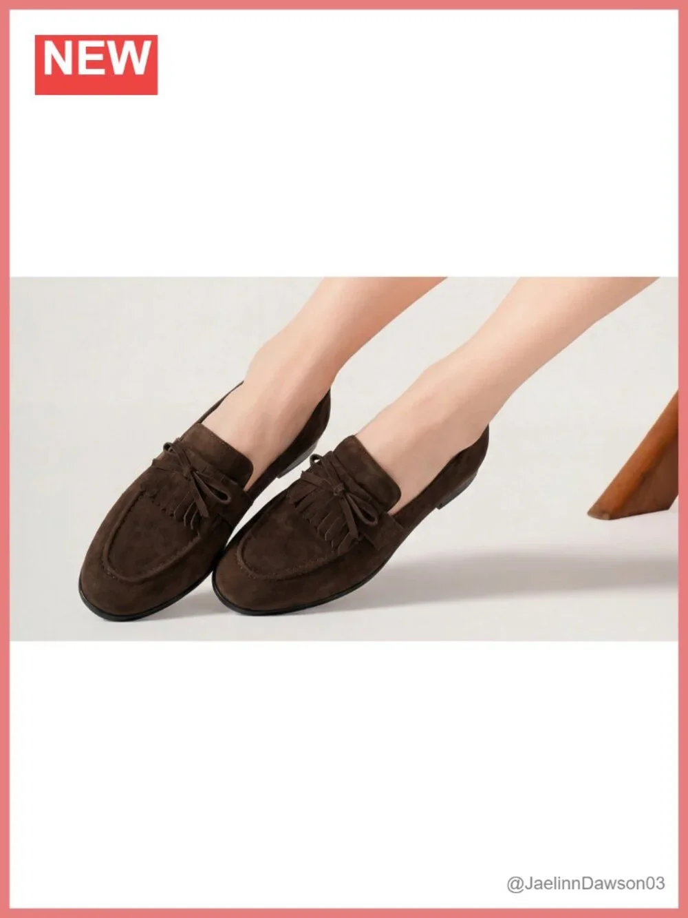 Sheepskin Suede Tassel Bow Loafers for Women Slip On Comfortable Office Work
